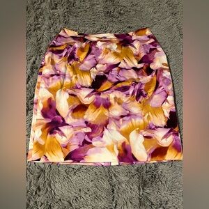 NWT! Jones New York Floral Mini Skirt - Purple and Yellow